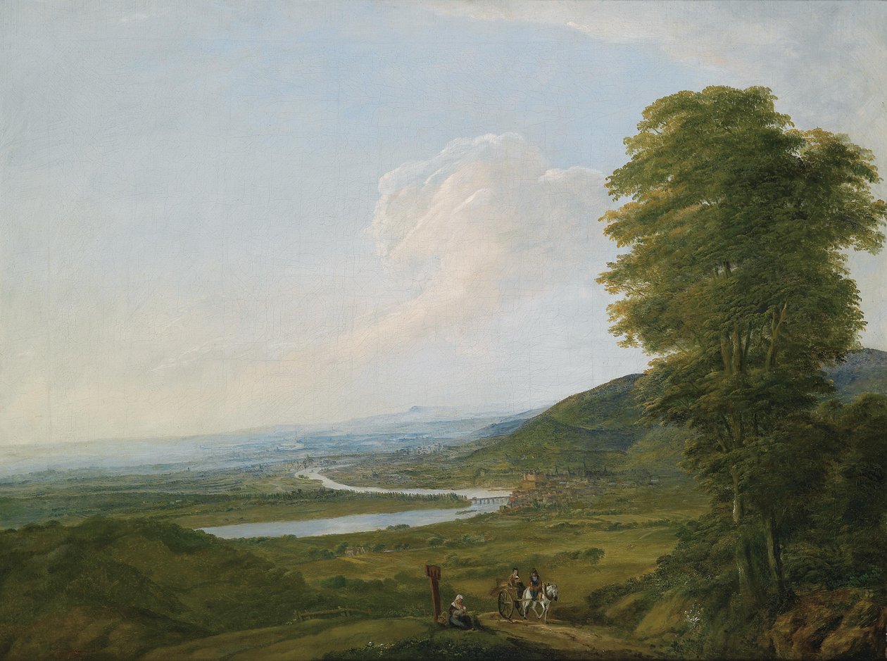Panorama av Rhinen nær Wiesbaden rundt 1790 av Unbekannt Unbekannt