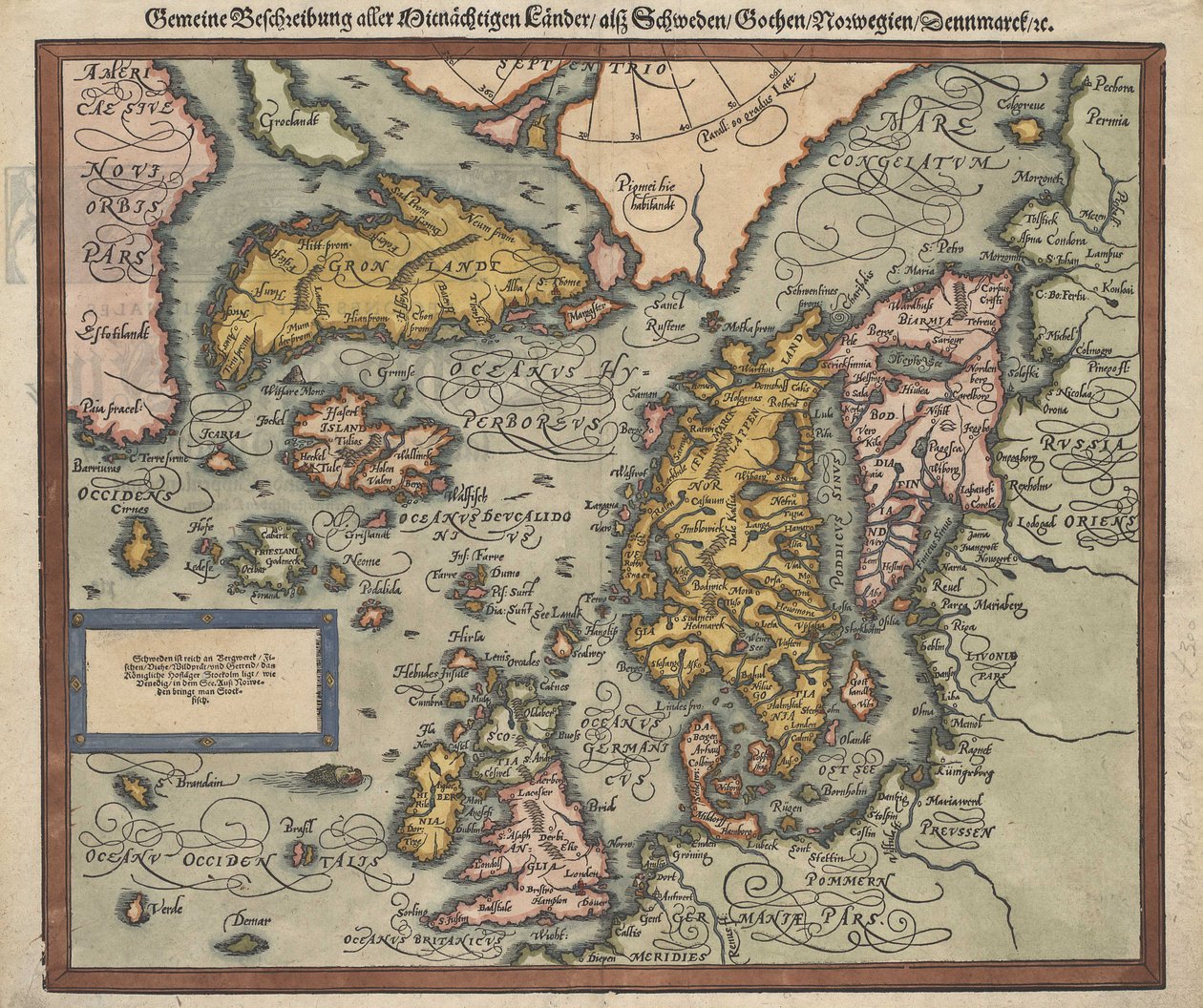 Et kart over Island rundt 1588 av Unbekannt Unbekannt