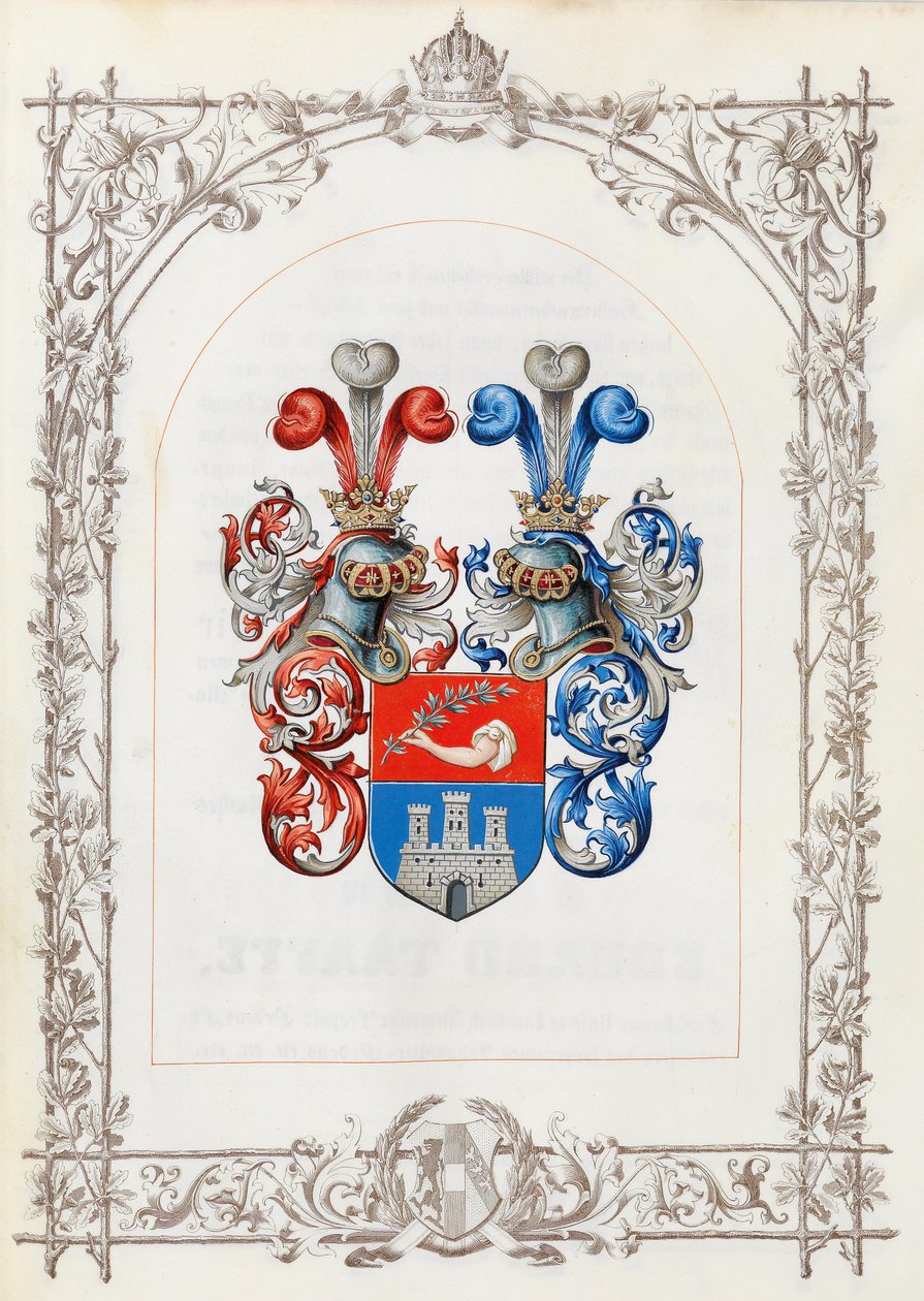 Våpenskjold fra ridesdiplomet for Dr. Alois Ritter von Visini av Unbekannt Unbekannt