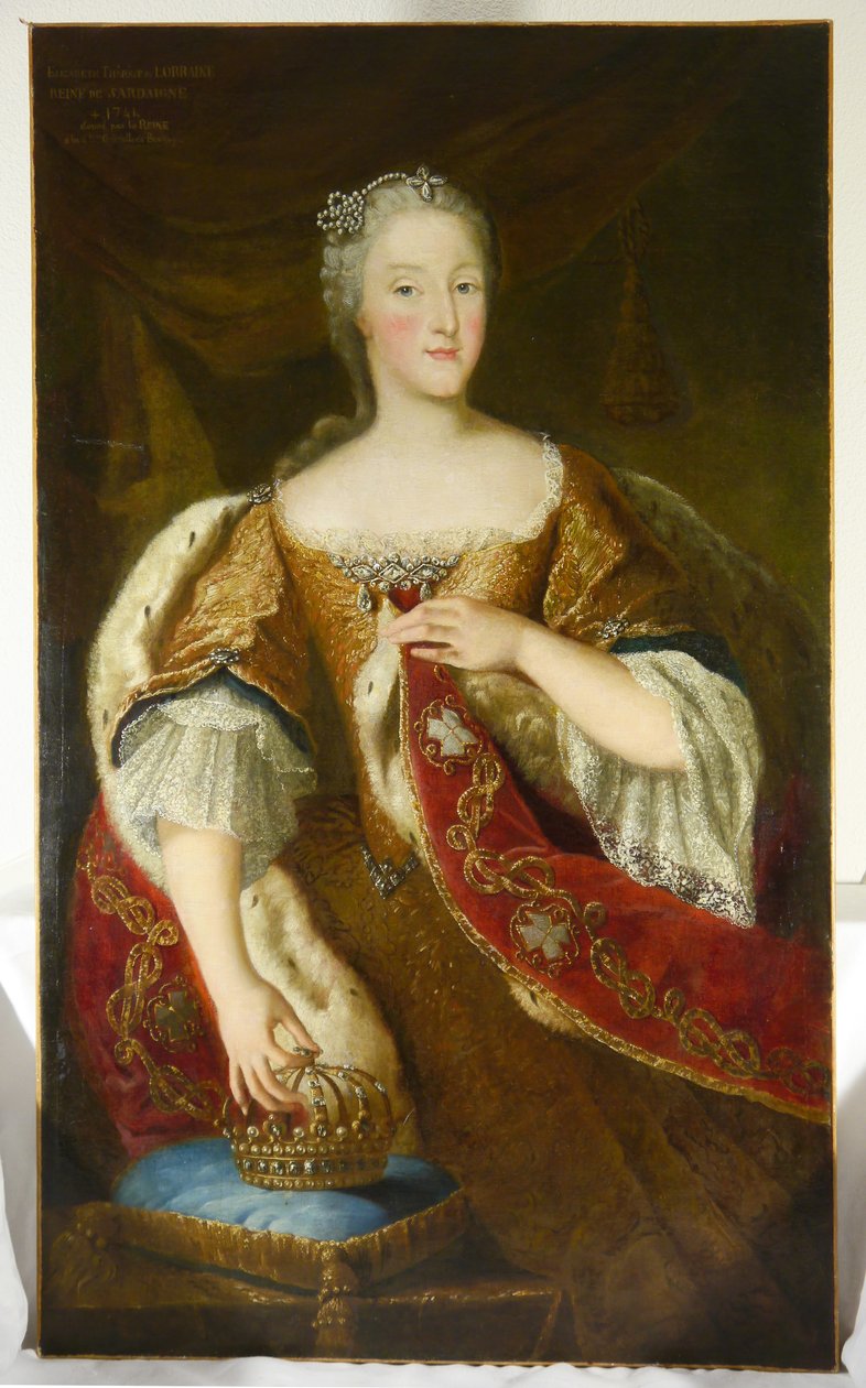 portrett av dronning Elisabeth Therese av Sardinia av Unbekannt Unbekannt