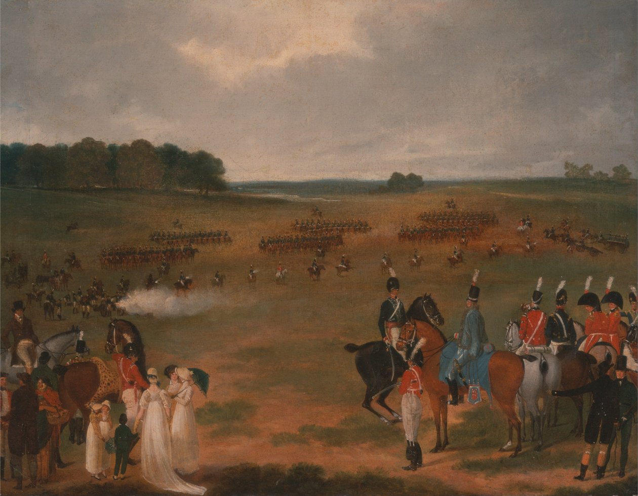 En anmeldelse av London Volunteer Cavalry and Flying Artillery i Hyde Park i 1804 av Unbekannt Unbekannt