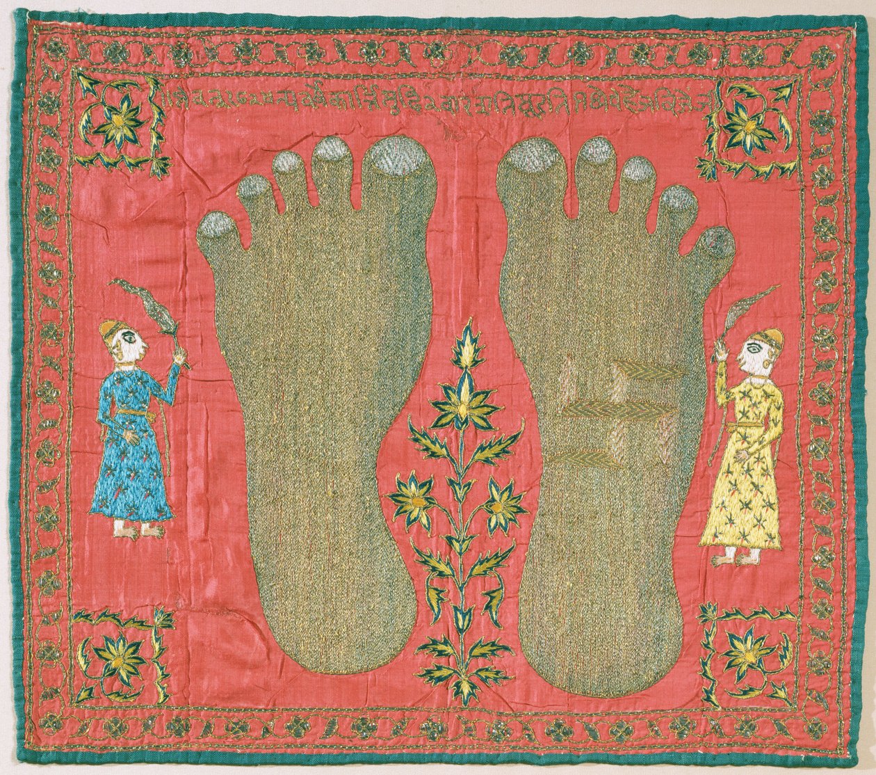 Kunstner, produsent ukjent, India - Vegghengende (Puthia) som viser føttene til en Jain -munk av Unbekannt Unbekannt