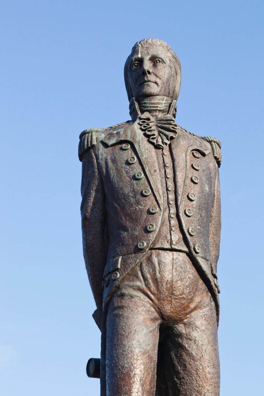 Bantry, West Cork, Irland. Statue av Theobald Wolfe Tone, 1763 - 1798, irsk revolusjonær og grunnleggende medlem av United Irishmen som regnes som far til irsk republikanisme. Statue skulpturert av J av Unbekannt Unbekannt