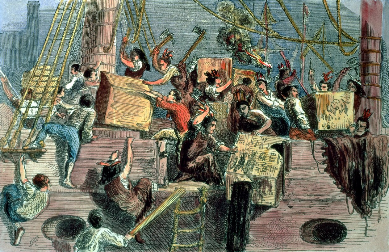 Boston Tea Party, 16. desember 1773 av Unbekannt Unbekannt