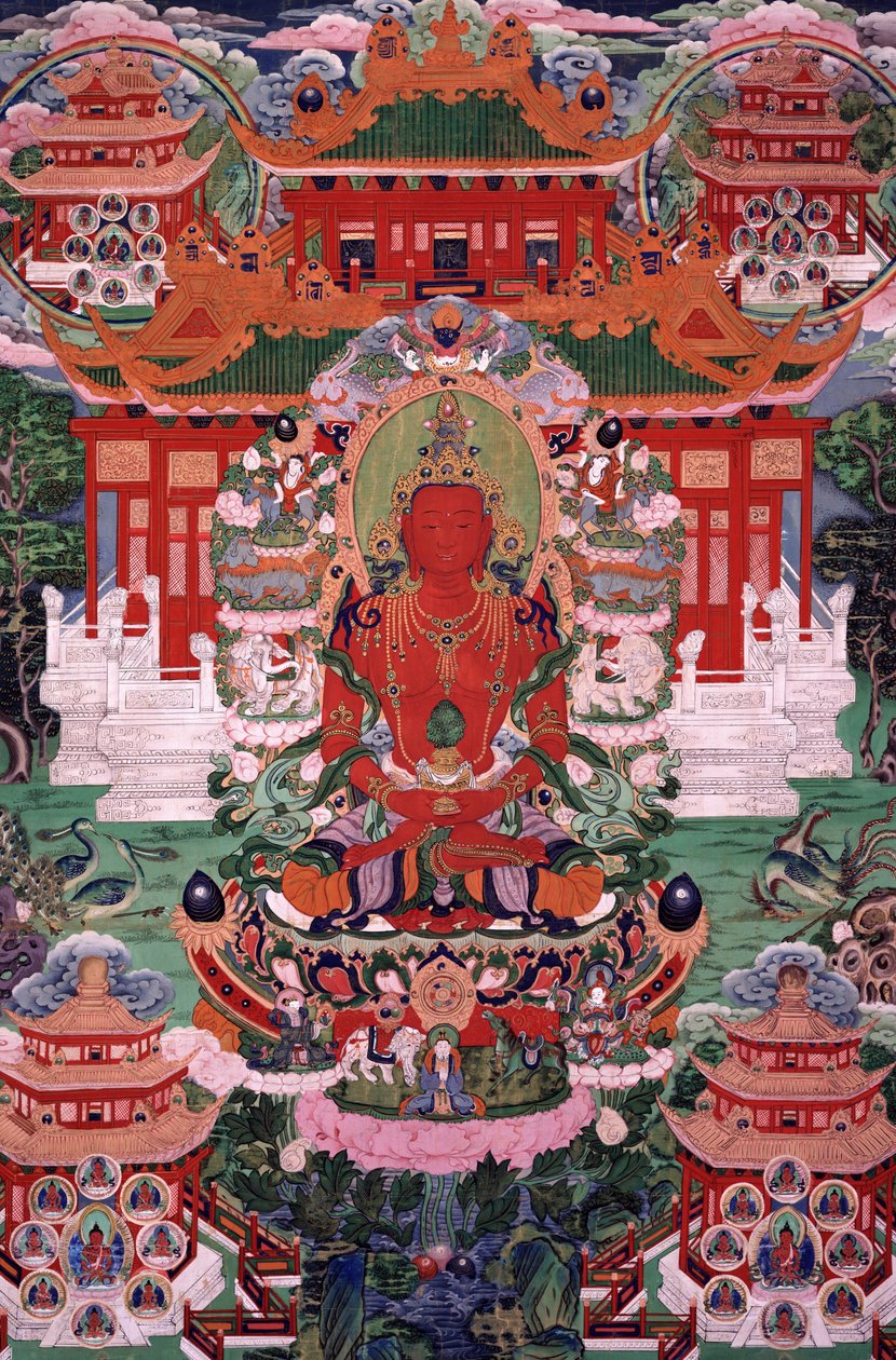 Buddha Amitayus i sitt rene land av Unbekannt Unbekannt