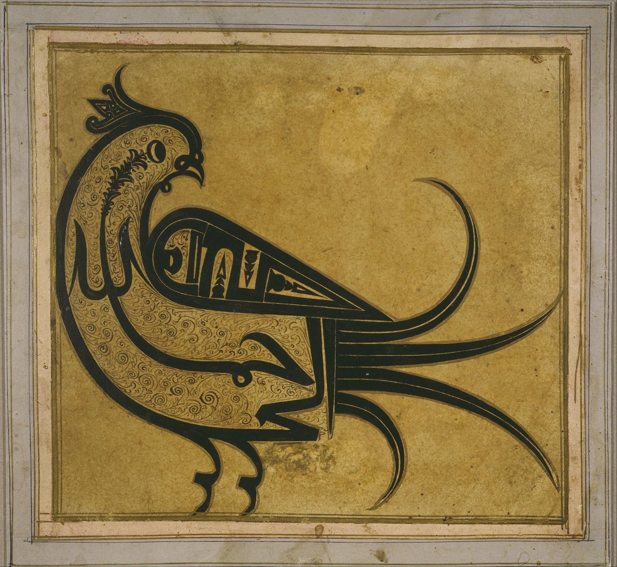 Kalligrafi i form av en hoopoe- bismillah ar-rahman ar-rahim (i Guds navn, Most Graciou ... av Unbekannt Unbekannt