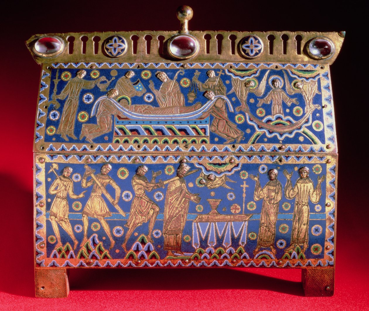 Fat som inneholder restene av Thomas a Becket (ca. 1118-70), ca. 1190 (gull, lapis lazuli og halvedelstener) av Unbekannt Unbekannt