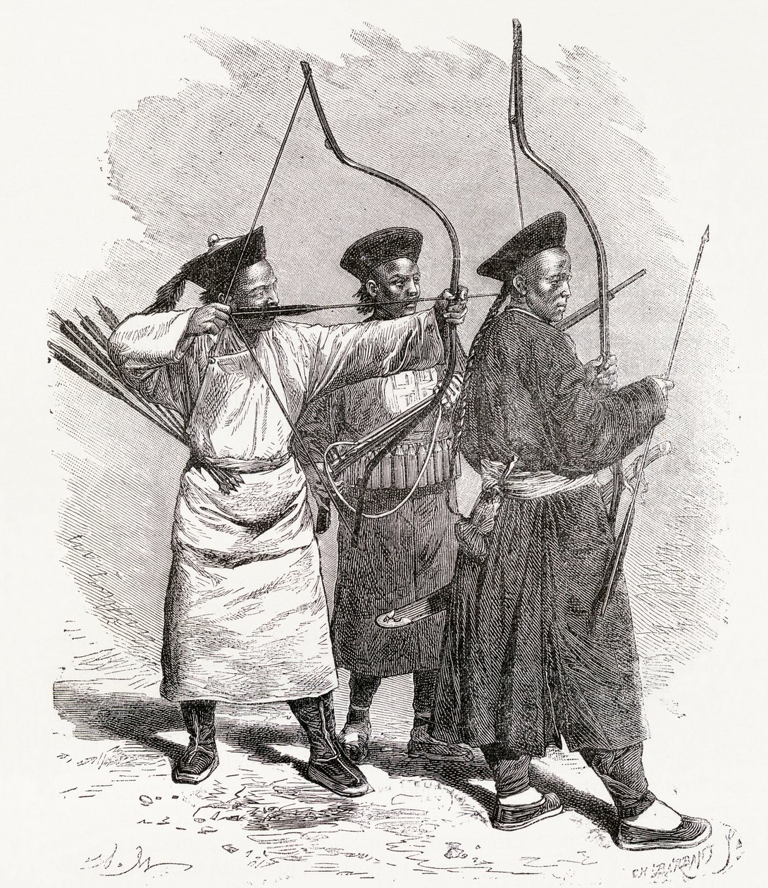 Kinesiske bueskyttere, 1878 av Unbekannt Unbekannt