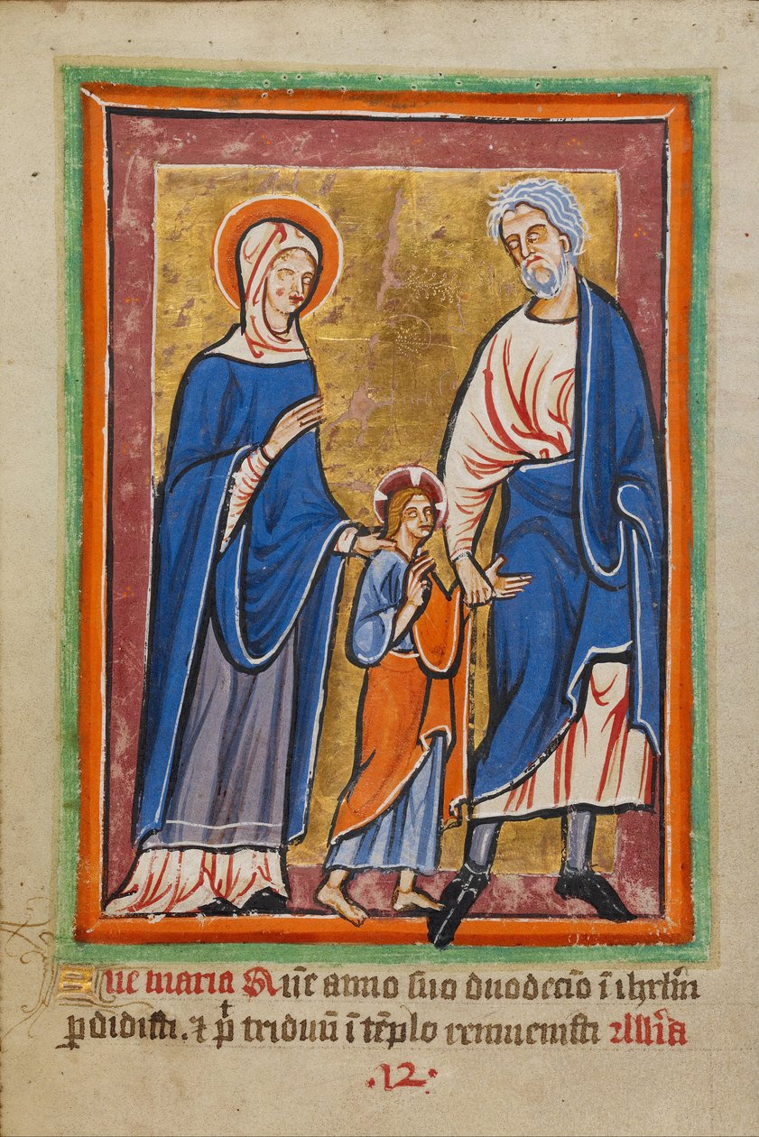 Kristus ledet til Jerusalem av Maria og Josef av Unbekannt Unbekannt