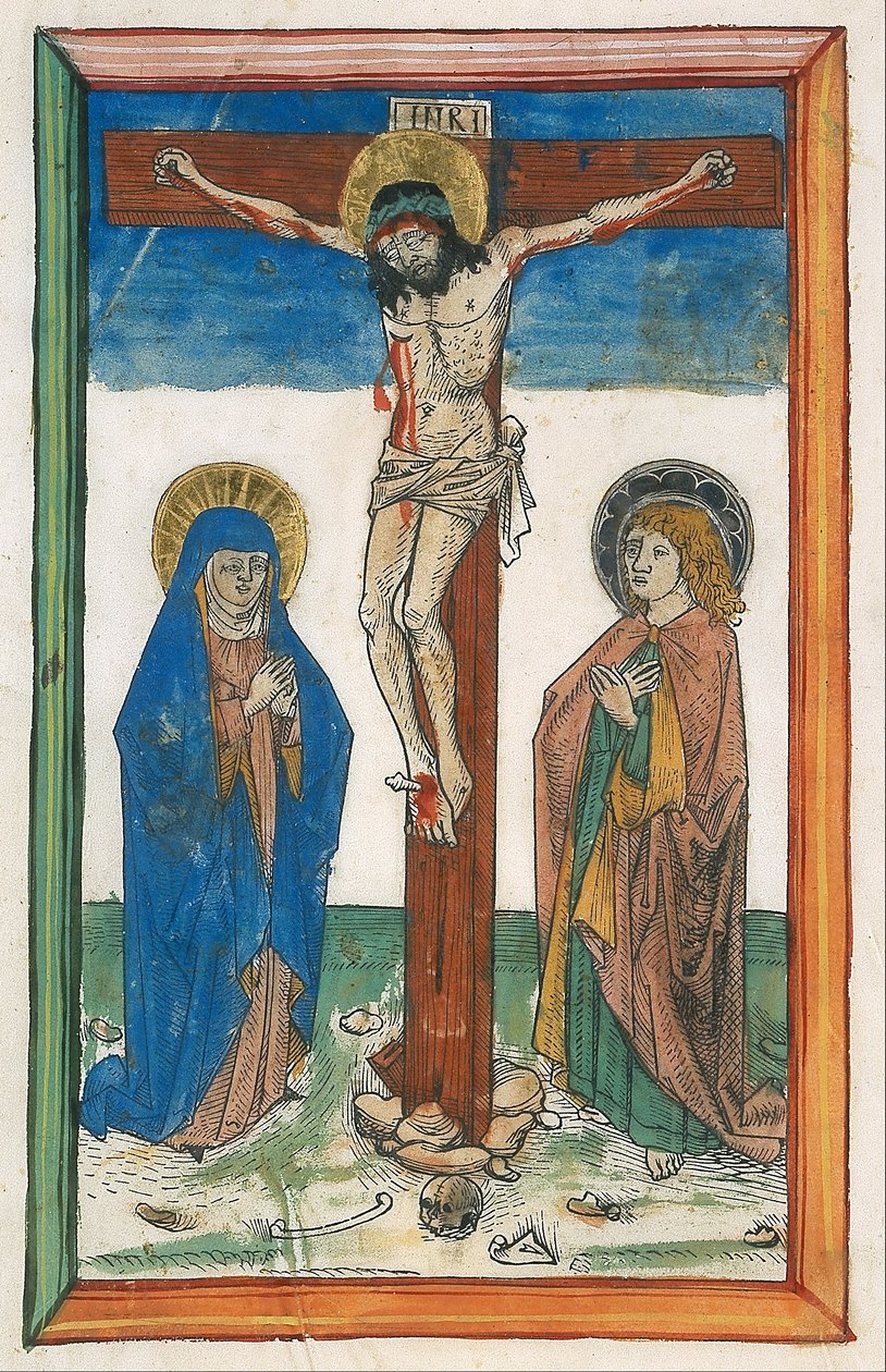 Kristus på korset mellom jomfruen og Johannes (Canon -korsfestelse) av Unbekannt Unbekannt