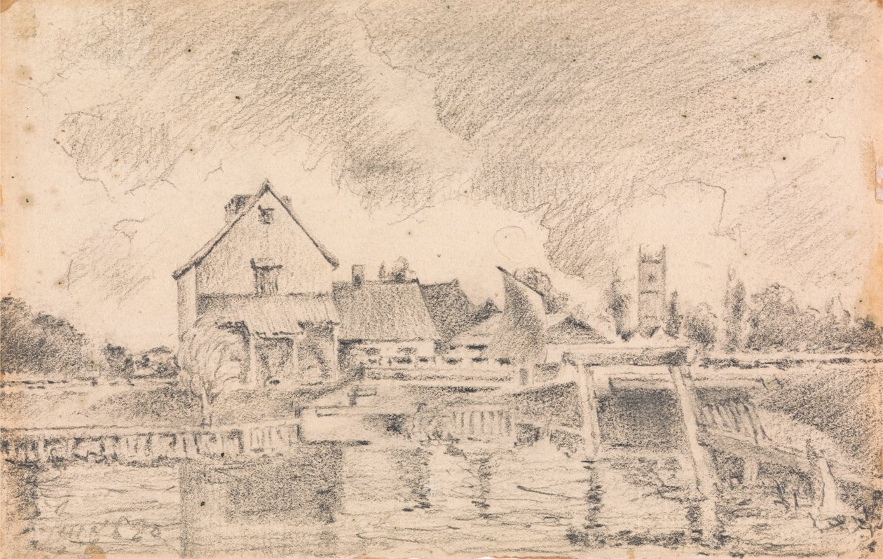 Kopi av Constables Painting, Dedham Lock og Mill av Unbekannt Unbekannt