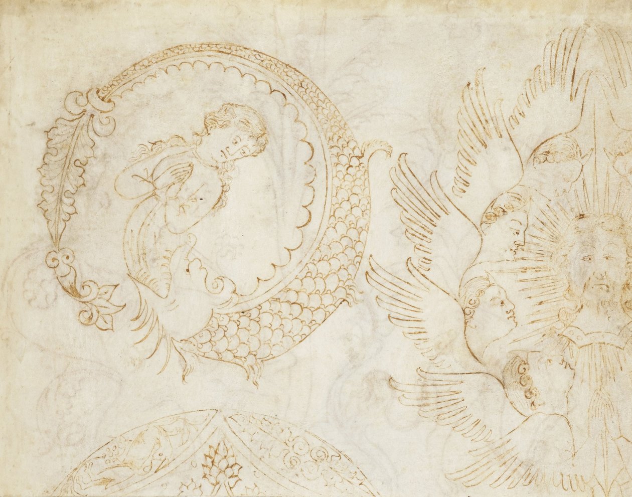 Design for vevd silke og broderi (recto og verso) av Unbekannt Unbekannt