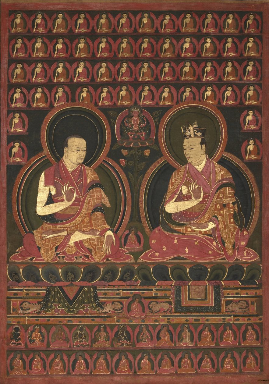 Åttende Karmapa, Mikyo Dorje (1507-1554) og læreren hans den første Sangye Nyenpa av Unbekannt Unbekannt