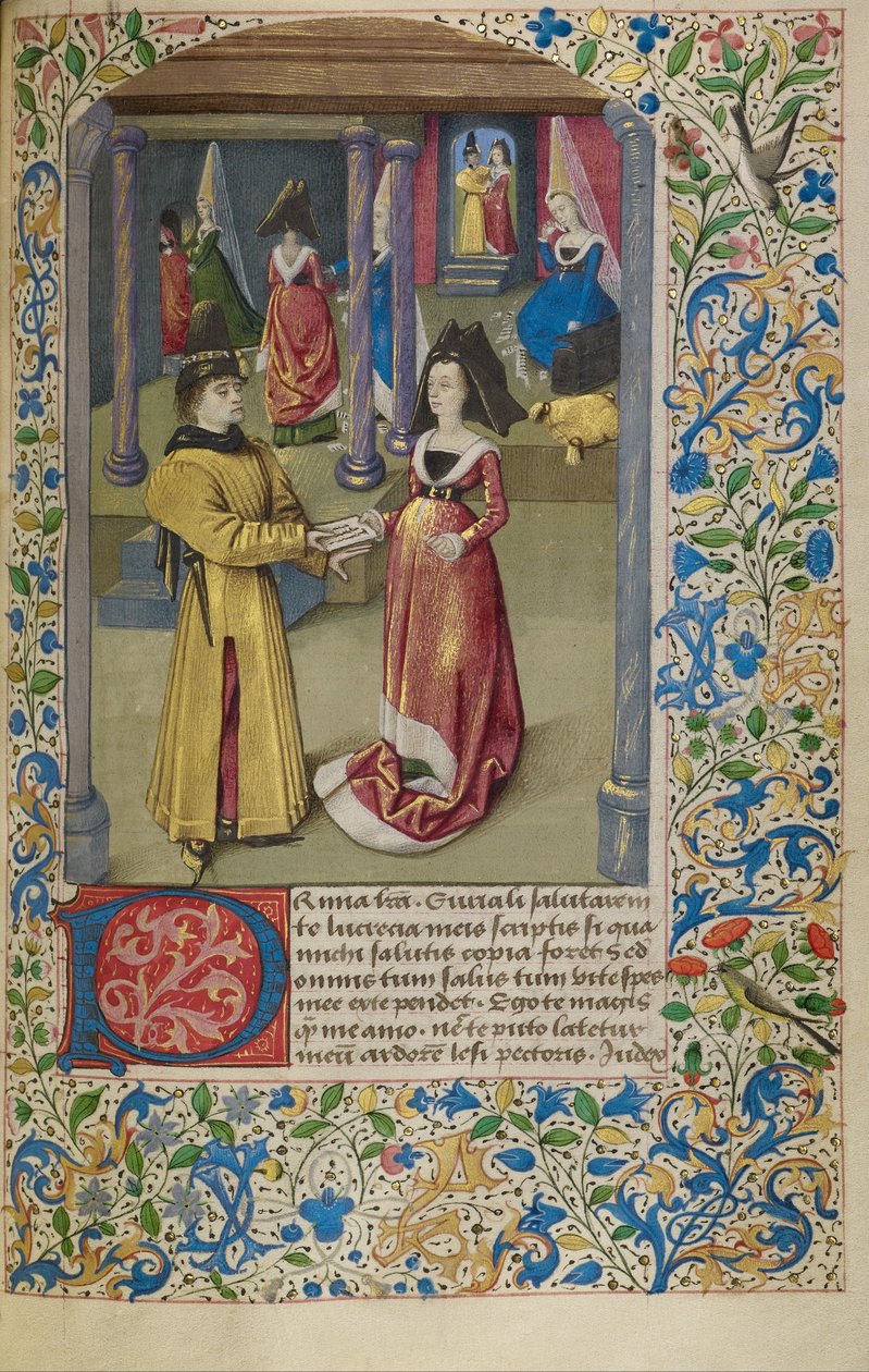 Euryalus sender sitt første brev til Lucretia av Unbekannt Unbekannt