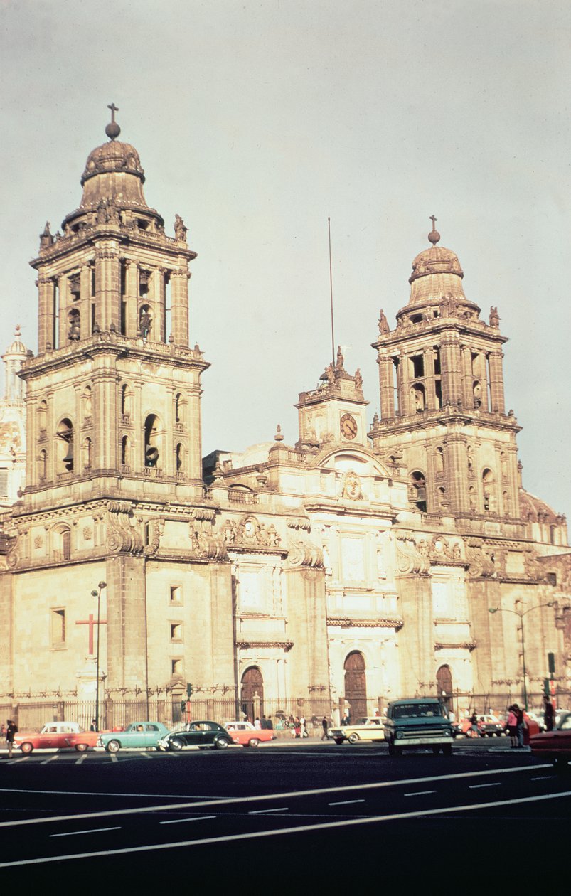 Eksteriør av Mexico City-katedralen fra nordvest, 1500-tallet av Unbekannt Unbekannt