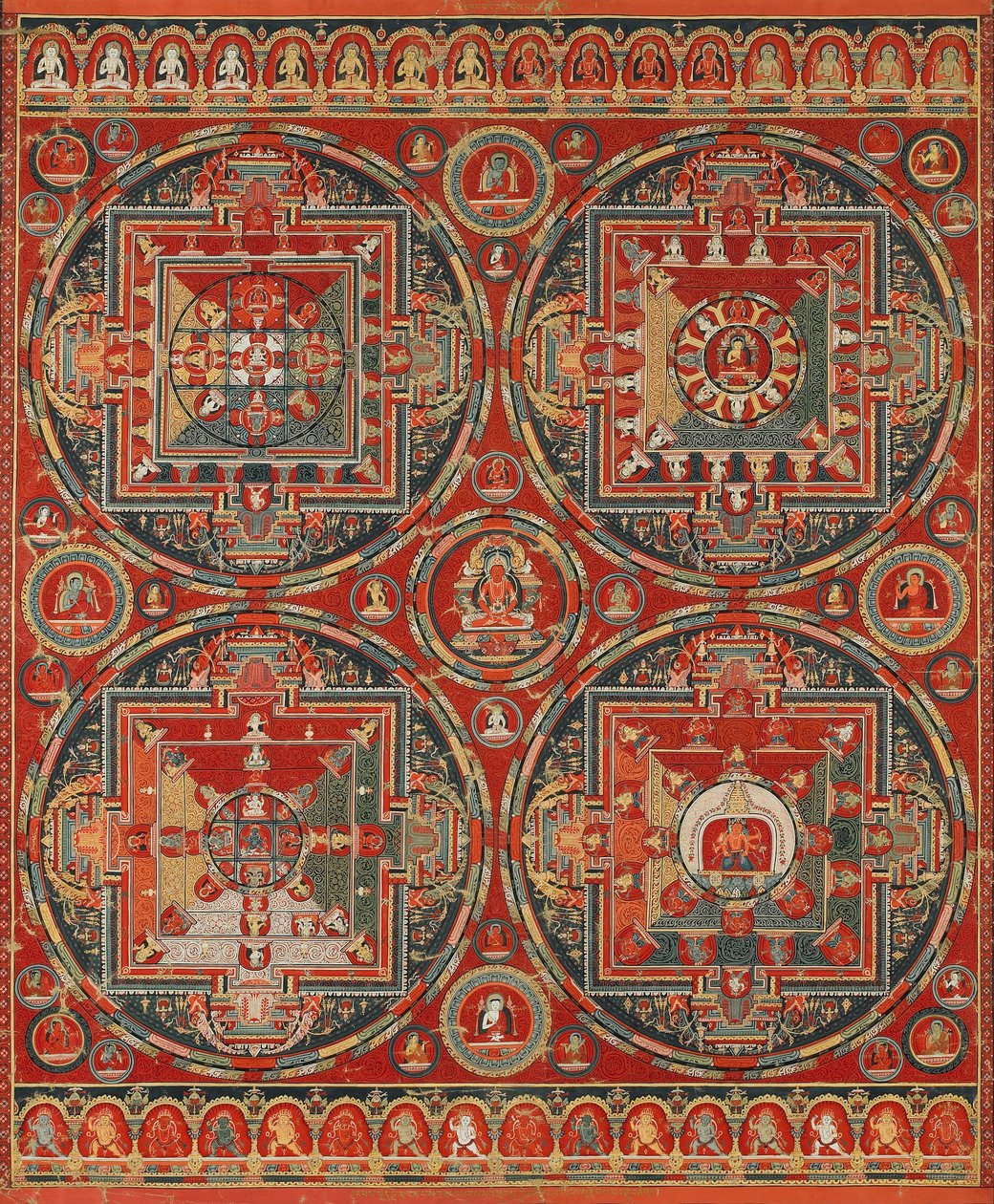 Fire mandalas fra Vajravali -syklusen av Unbekannt Unbekannt