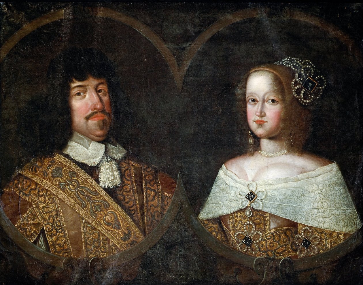 Frederik III av Danmark (1609-70) og Sofia Amalia av Braunschweig-Lyneburg (1628-85) av Unbekannt Unbekannt