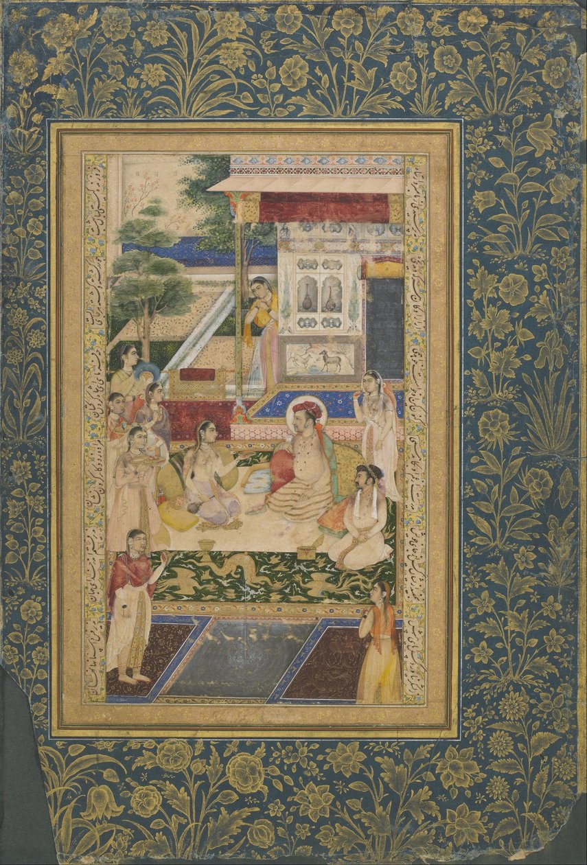 Jahangir og prins Khurram festet av Nur Jahan av Unbekannt Unbekannt