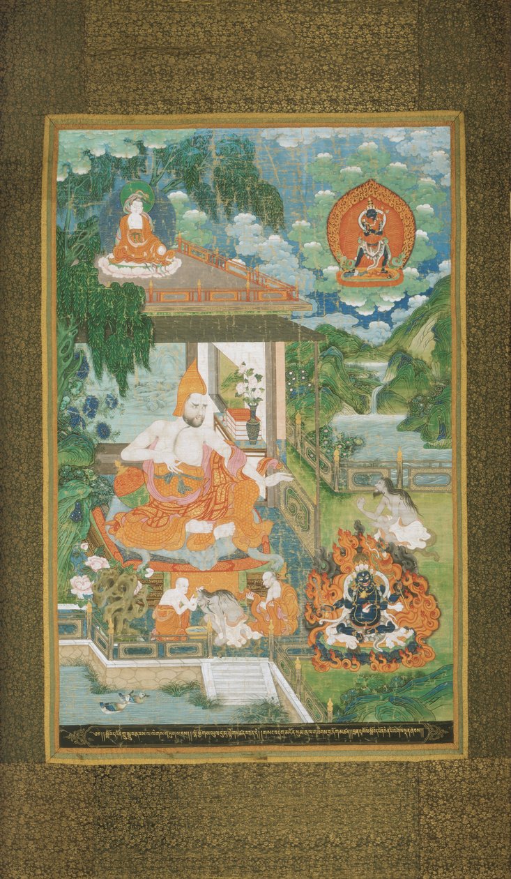 Maker ukjent, kinesisk -tibetansk - Acarya Bhavaviveka konverterer en ikke -troende til buddhisme av Unbekannt Unbekannt
