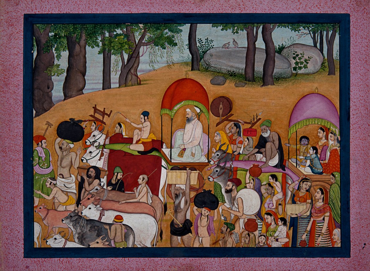 Nanda og andre kuherder som flytter til Vrindavana Basert på historien om Bhagavata - Purana av Unbekannt Unbekannt