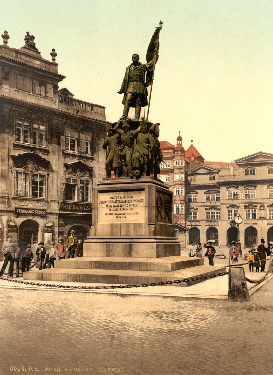 Radetzky-minnesmerket i Praha, ca. 1890 (farget postkort) av Unbekannt Unbekannt