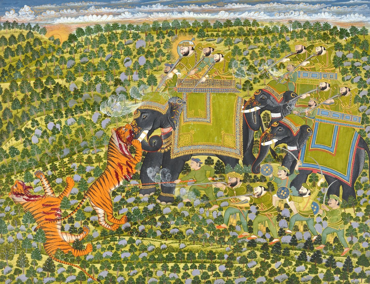 Raghuraj Singh Hunting Tigers Datiae, av Unbekannt Unbekannt