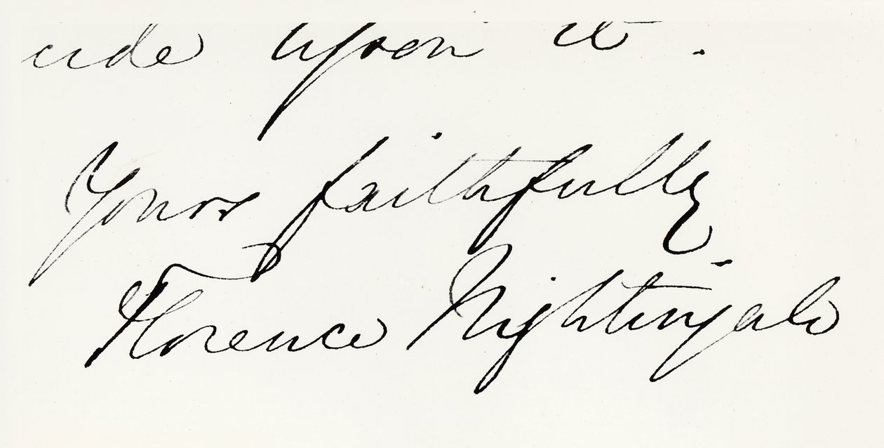 Signatur av Florence Nightingale (1820-1910) (penn på papir) av Unbekannt Unbekannt