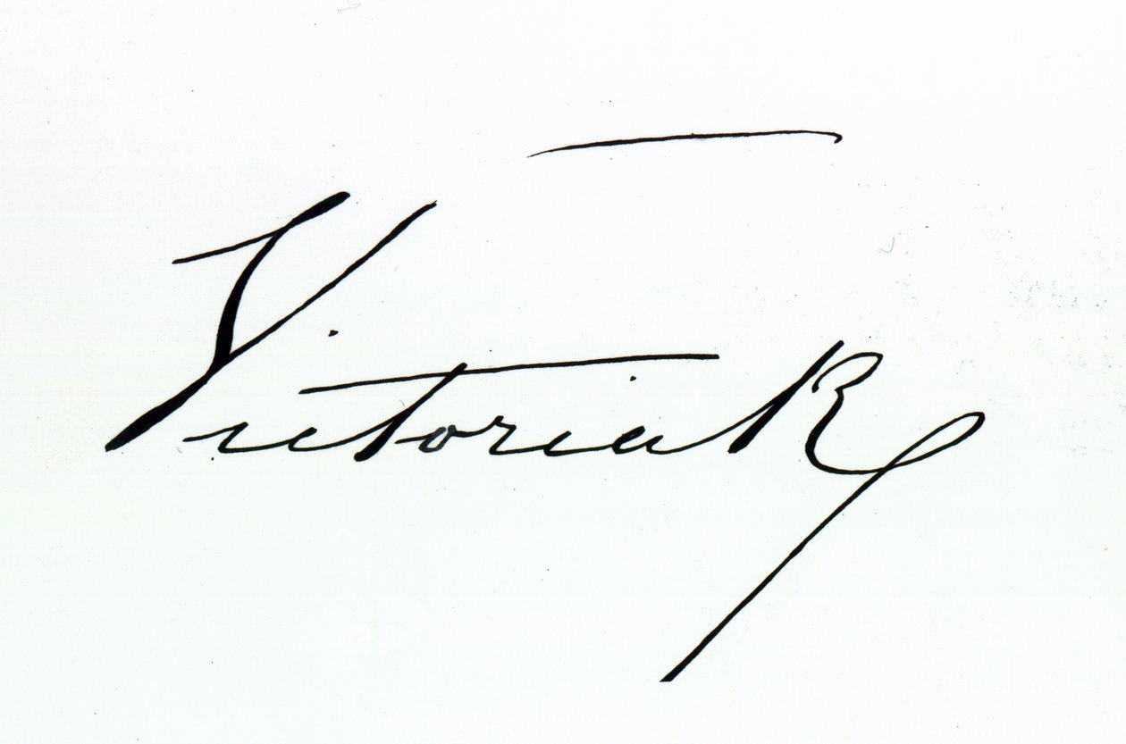 Signatur av dronning Victoria (penn og blekk på papir av Unbekannt Unbekannt