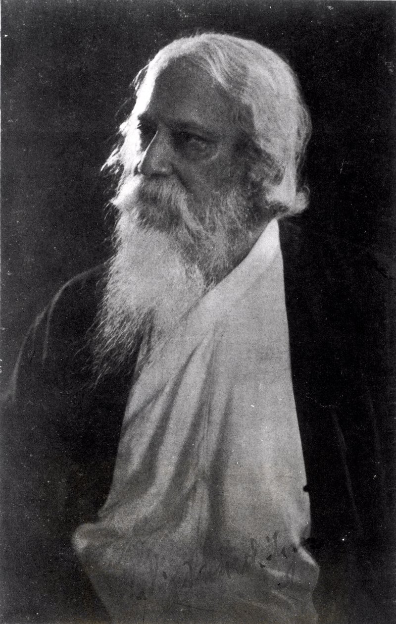Sir Rabindranath Tagore (1861-1941) (bundw-bilde) av Unbekannt Unbekannt