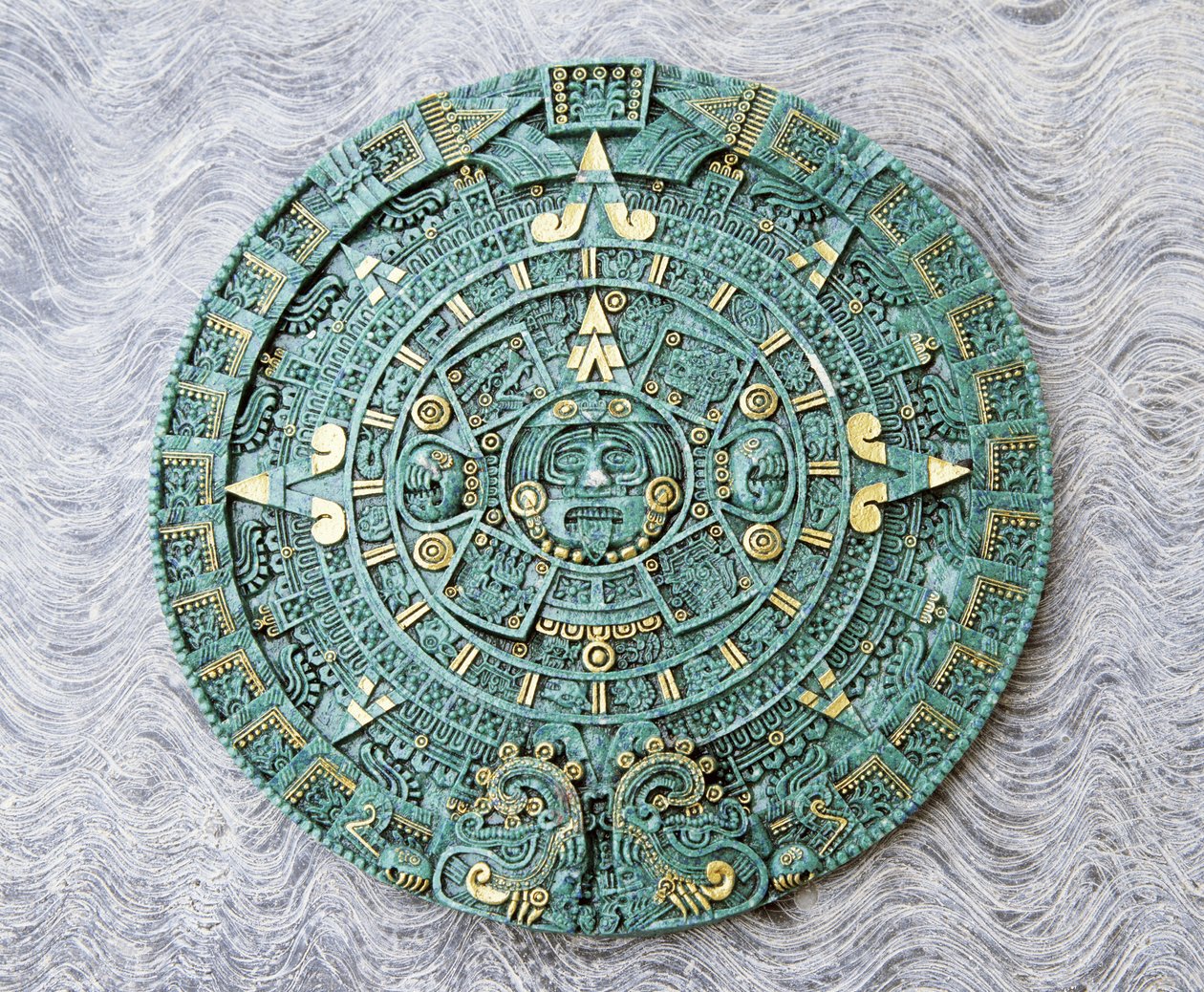 Suvenirkopi av The Great Calendar Stone, Aztec, 1500-tallet av Unbekannt Unbekannt