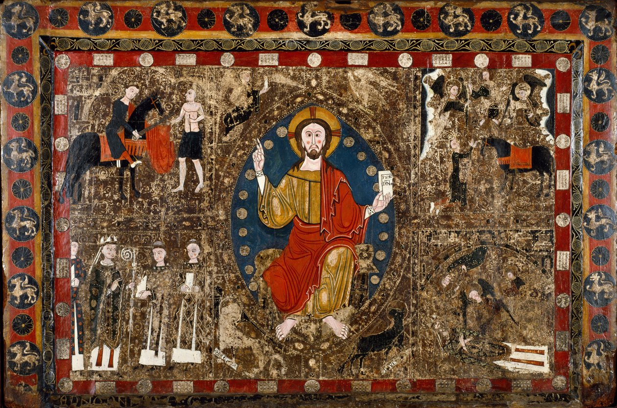 Spansk - Altar Frontal with Christ in Majesty and the Life of Saint Martin av Unbekannt Unbekannt