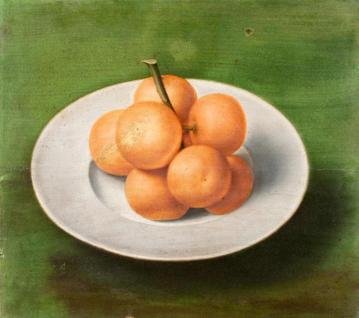 Stilleben med appelsiner på en tallerken av Unbekannt Unbekannt