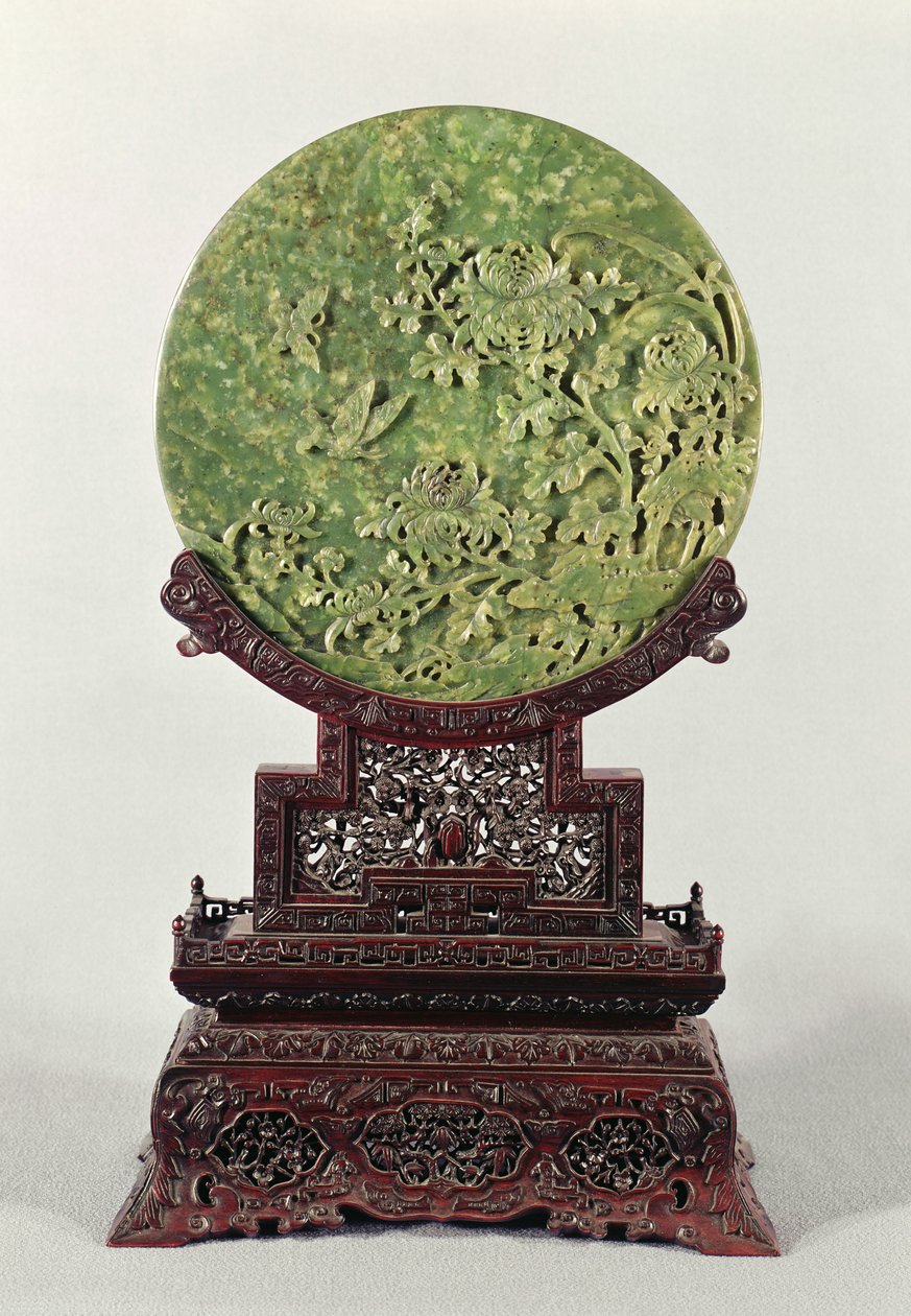Bordskjerm, kinesisk, 1700-tall (jade) av Unbekannt Unbekannt