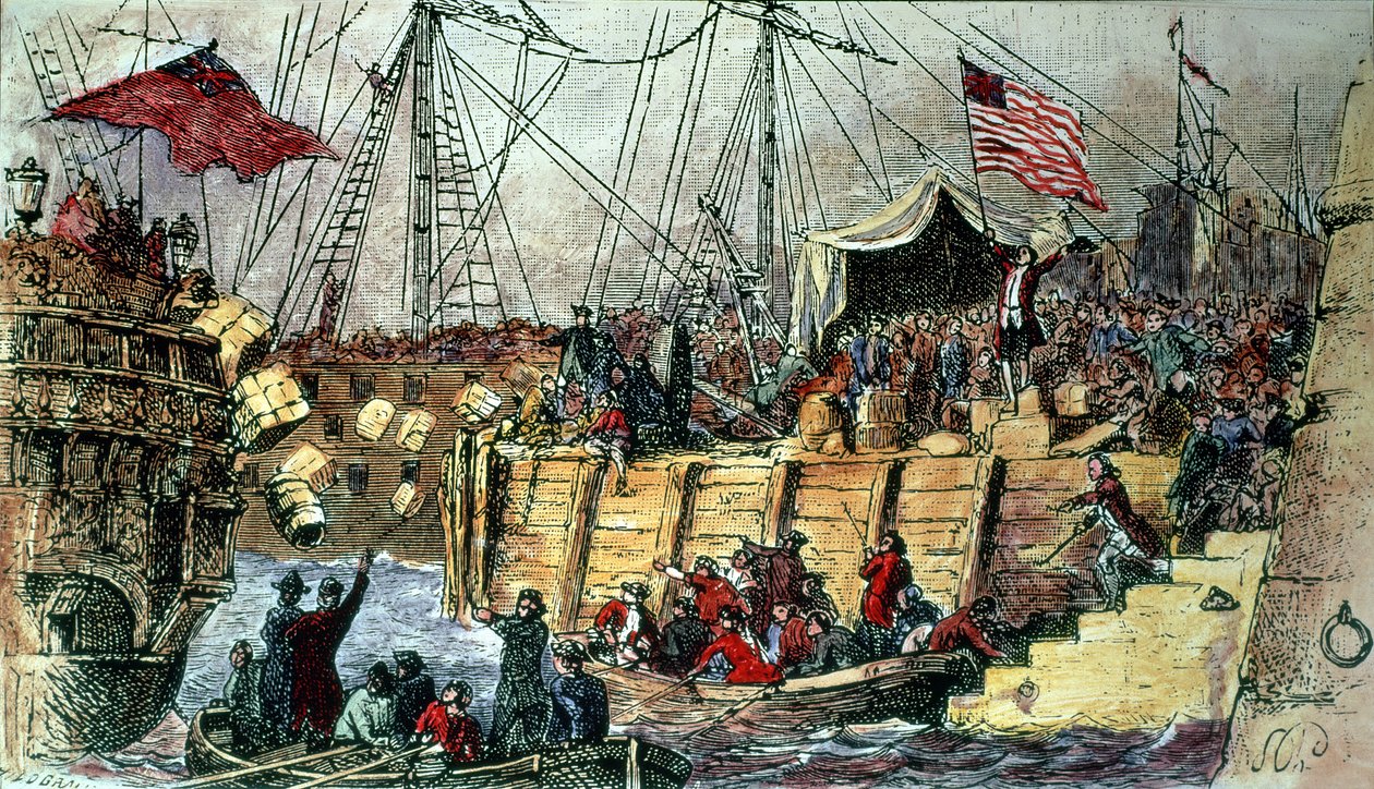 The Boston Tea Party, 16. desember 1773 av Unbekannt Unbekannt