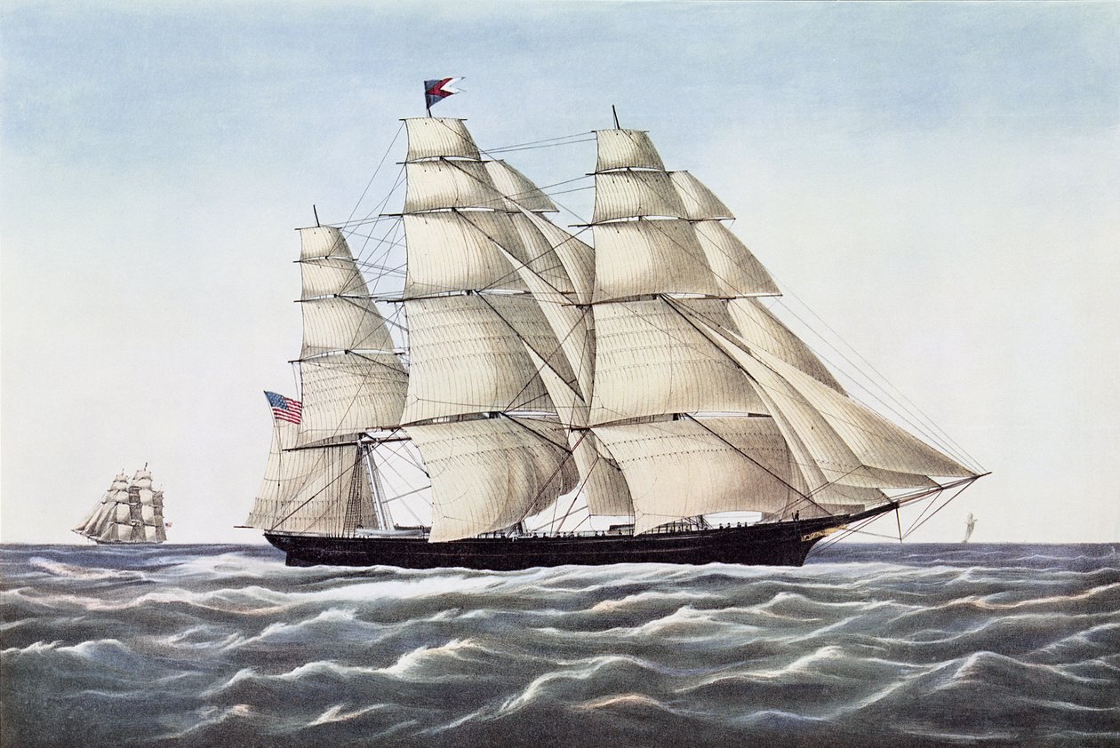 The Clipper Ship Flying Cloud, utgitt av Currier und Ives, 1852 av Unbekannt Unbekannt