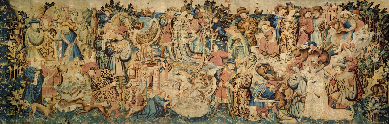 Devonshire Hunting Tapestries; Swan and Otter Hunt av Unbekannt Unbekannt