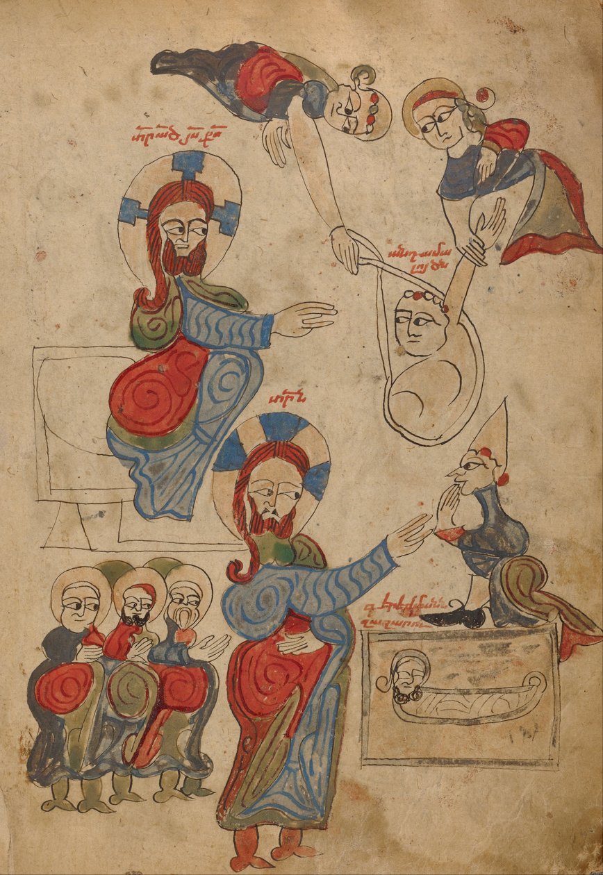 The Healing of the Paralytic; The Raising of Lazarus av Unbekannt Unbekannt