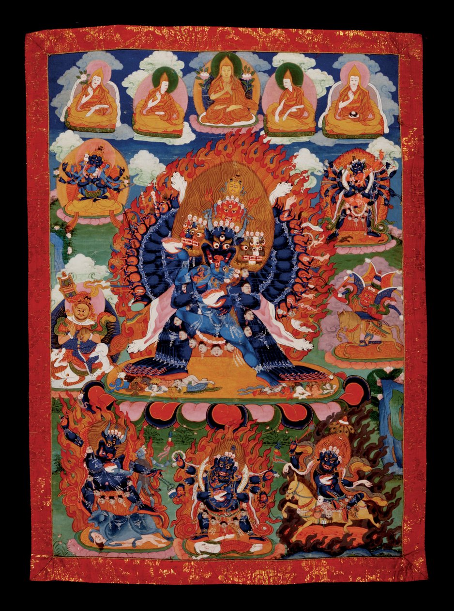 Tibet - seksjon av Yamantaka Thanka (minnesmerke) av Unbekannt Unbekannt