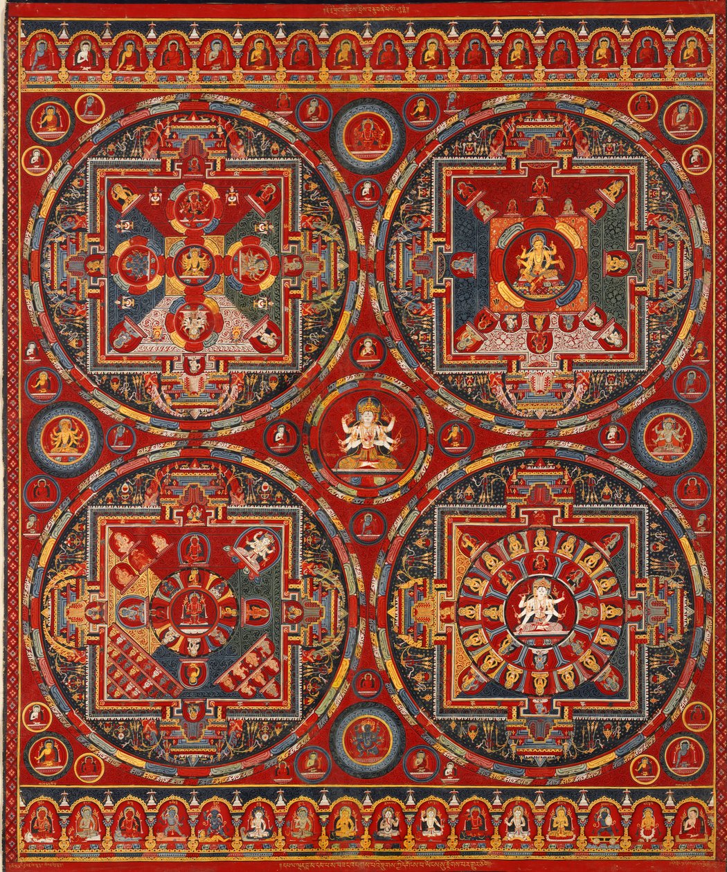 Tibetansk, Sentral -Tibet, Tsang (Ngor kloster), Sakya -orden - Fire mandalas fra Vajravali -serien av Unbekannt Unbekannt