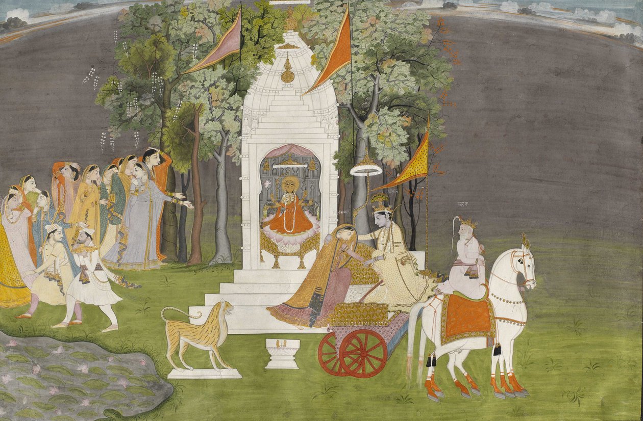 Ukjent indianer - Krishna bortførte Rukmani fra tempelet av Unbekannt Unbekannt