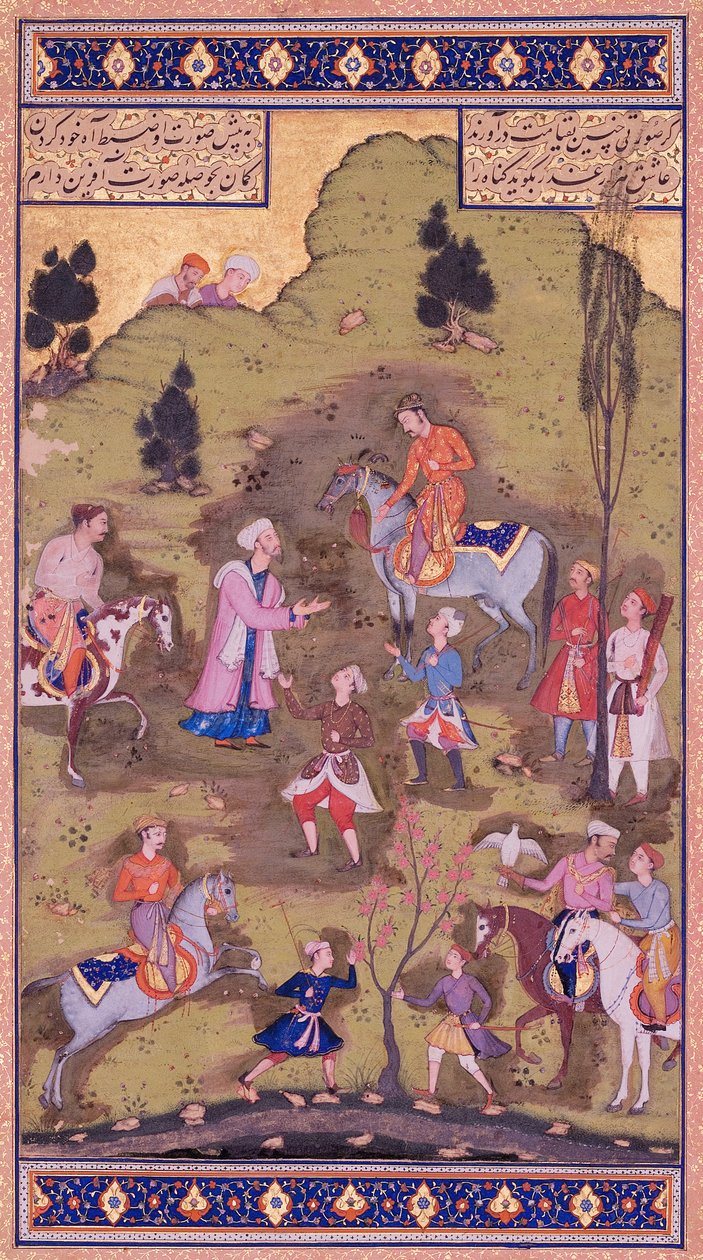 Ukjent, Iran, 1500- eller 1600 -tallet - opplyst side fra Jahangir -albumet av Unbekannt Unbekannt