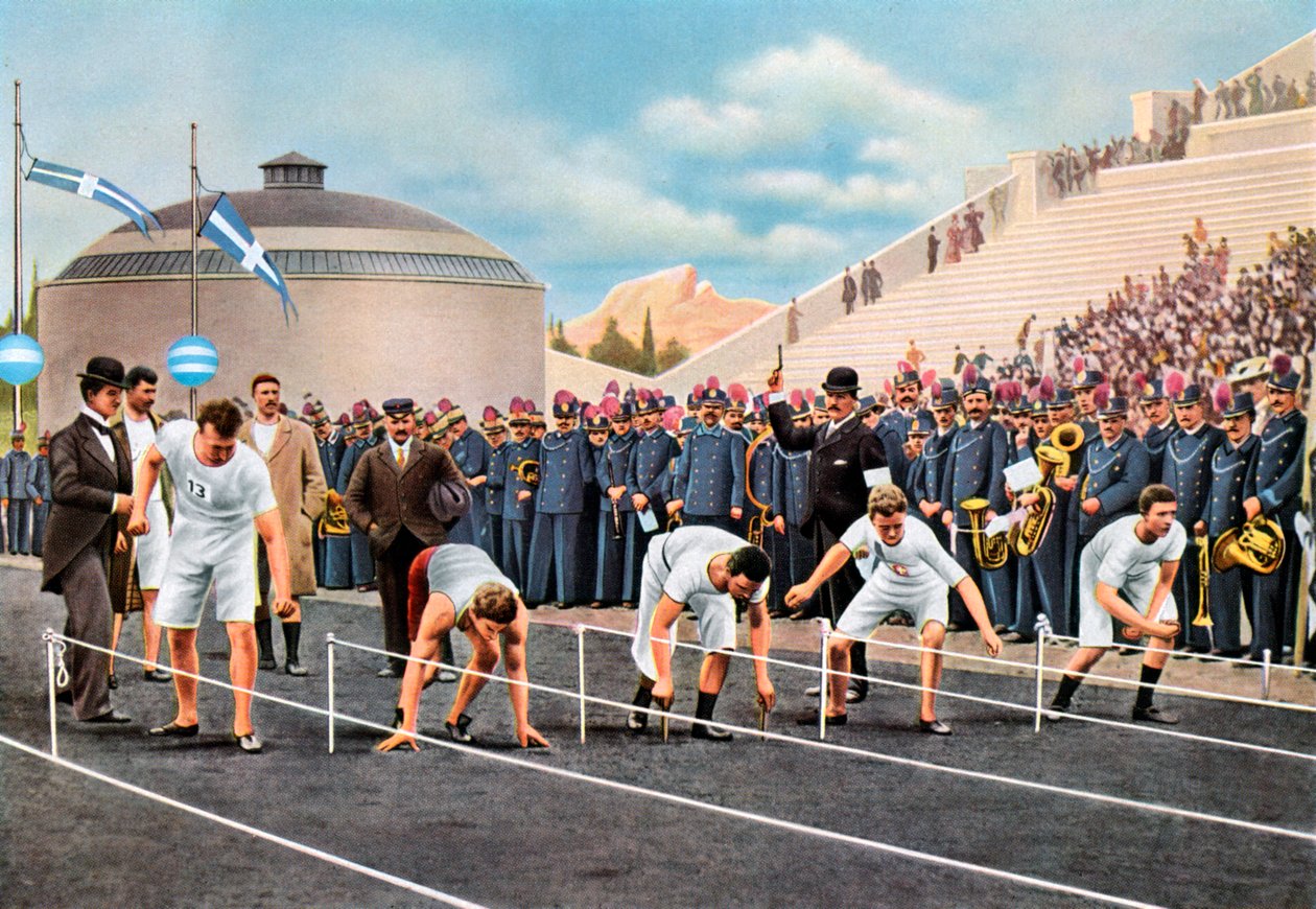 100 meter sprintløp ved de olympiske leker, Athen, 1896, 1936 av Unbekannt