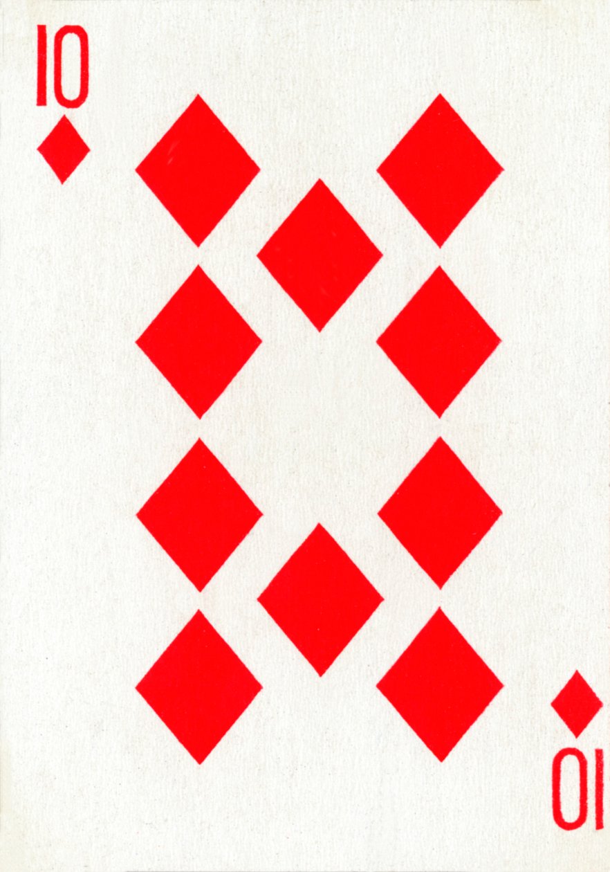 10 diamanter fra en kortstokk med Goodall & Son Ltd.-spillekort, c1940 av Unbekannt