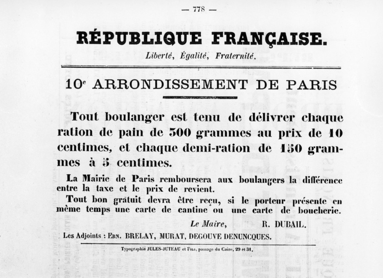 10. arrondissement de Paris, fra franske politiske plakater fra Paris-kommunen, mai 1871 av Unbekannt