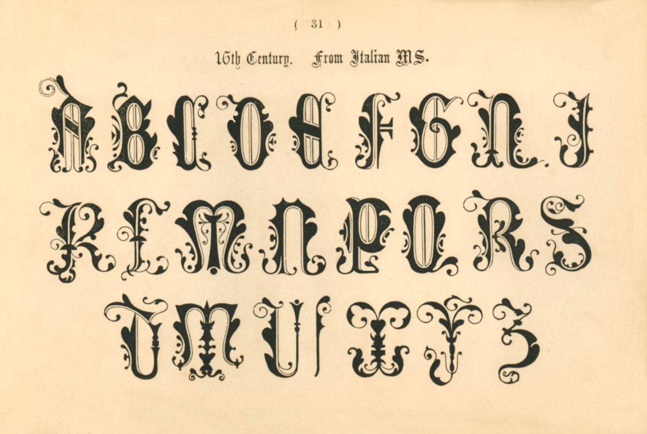Det 16. århundre. Fra italiensk MS., 1862 av Unbekannt