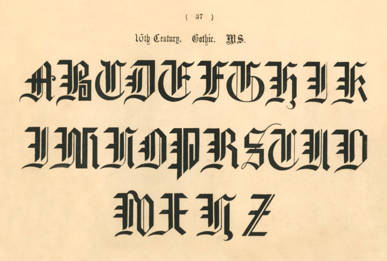 Det 16. århundre. Gotisk. MS, 1862 av Unbekannt