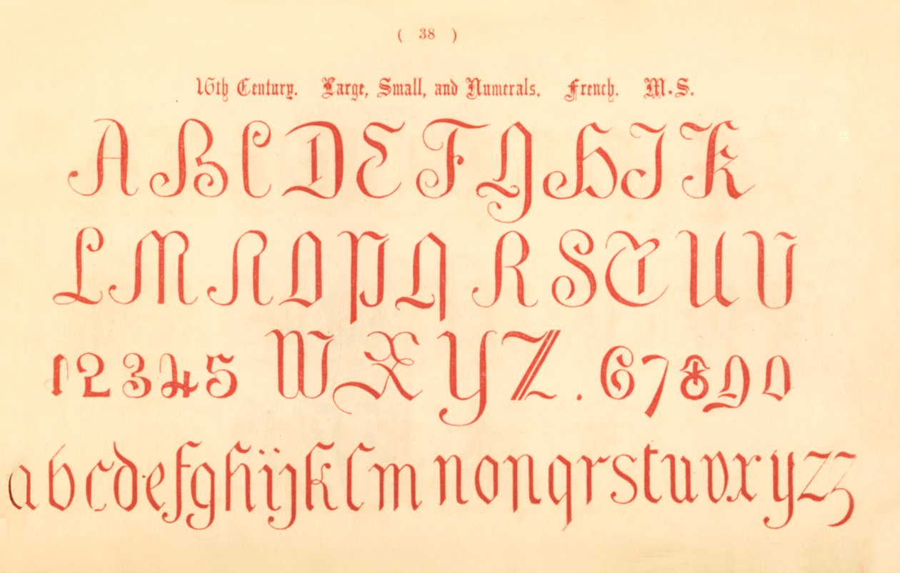 Det 16. århundre. Stor, liten og tall. Fransk. MS., 1862 av Unbekannt
