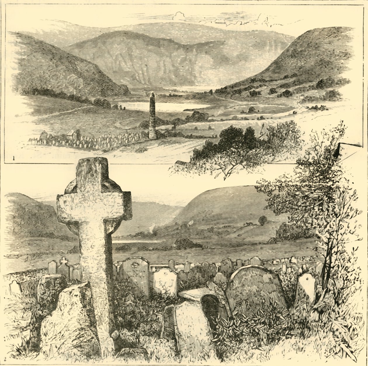 1. The Valley of Glendalough. 2. I Glendalough., 1898. av Unbekannt