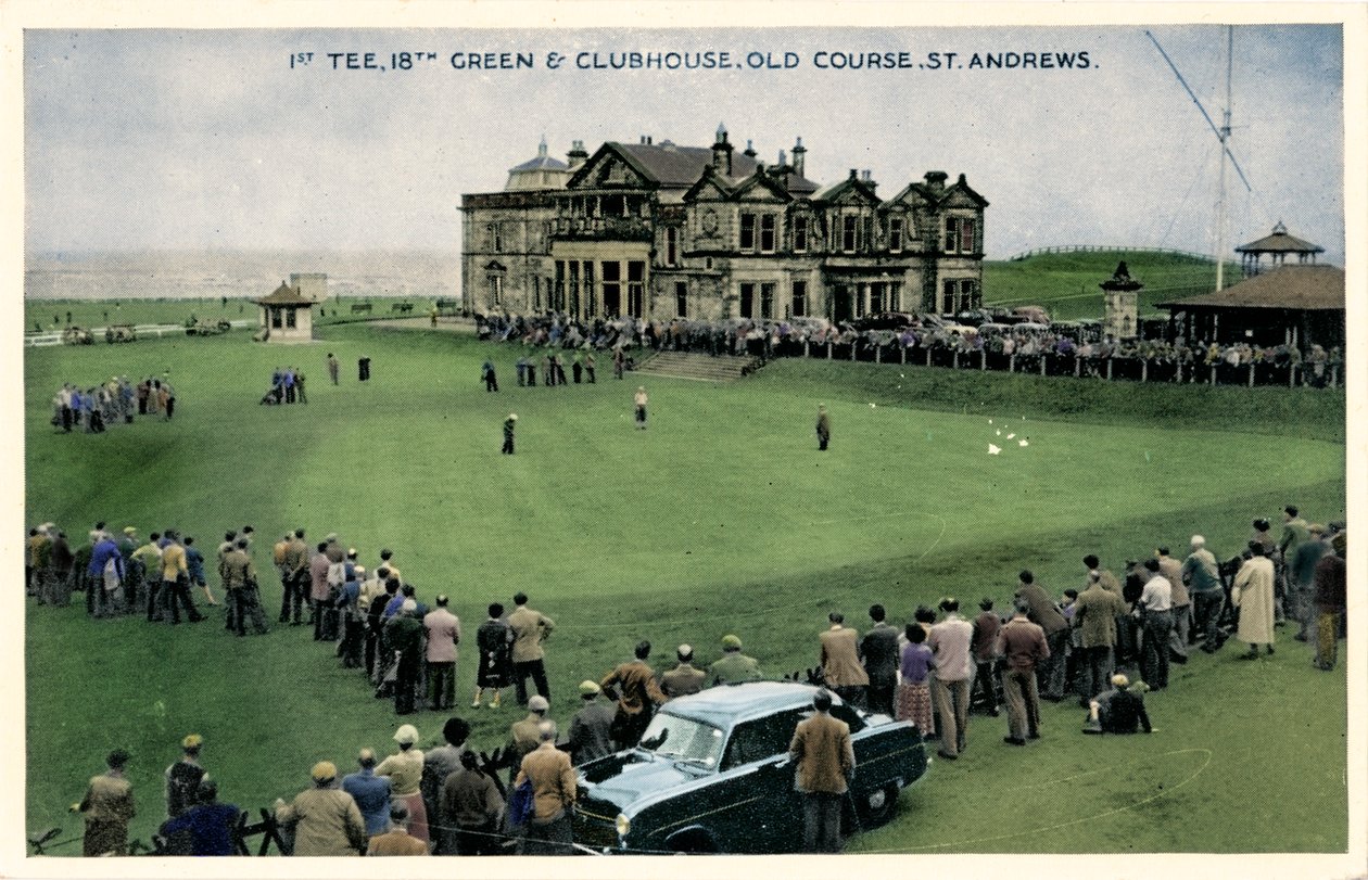 1. Tee, 18. Green & Clubhouse, Old Course, St. Andrews, c1955 av Unbekannt