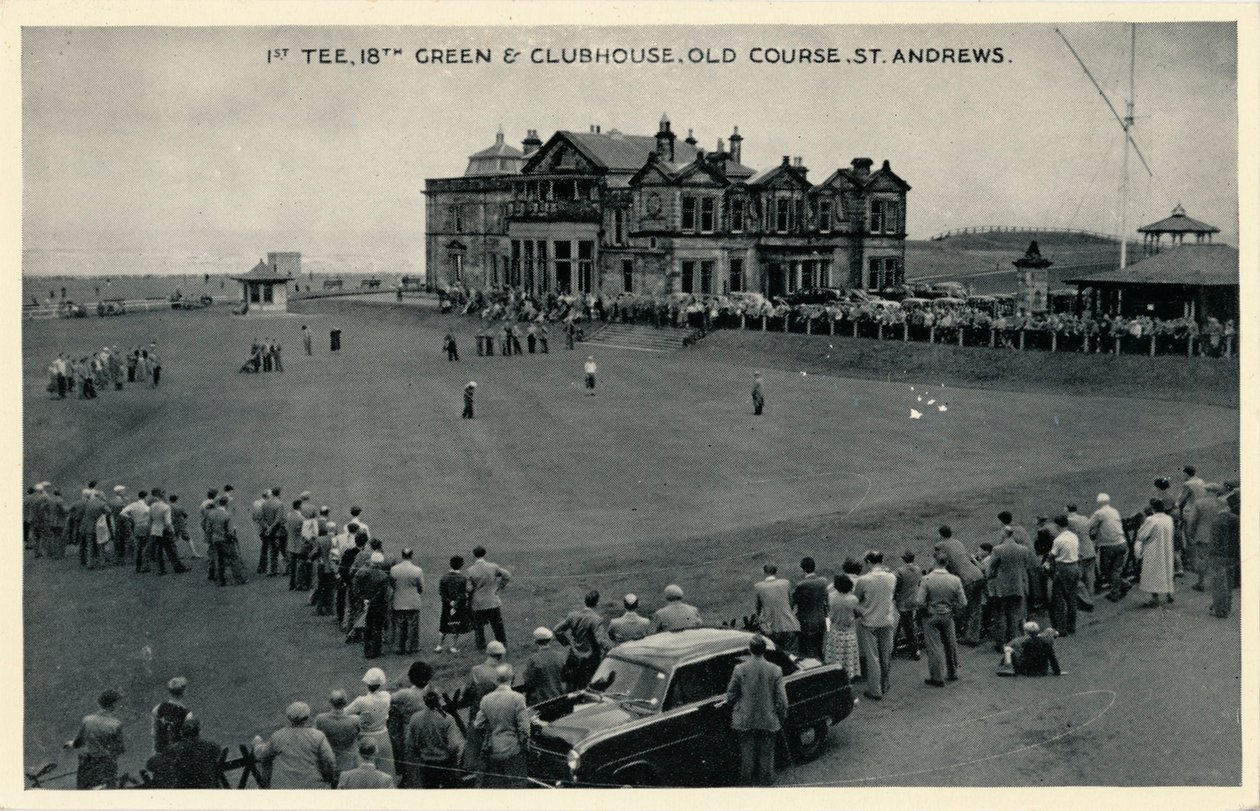 1. Tee, 18. Green & Clubhouse, Old Course, St. Andrews, c1955 av Unbekannt